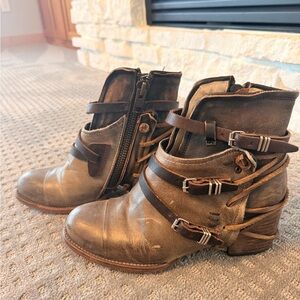 Freebird Distressed Leather Ankle Boots